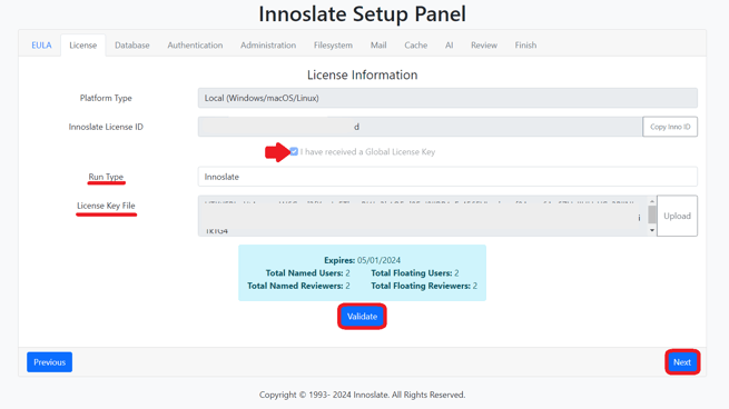 4.9 setup step 2 drop license