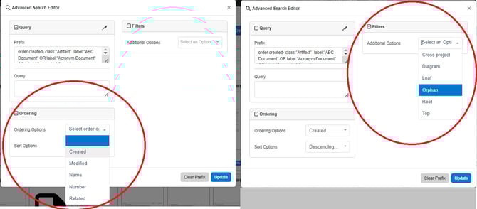 ASE Additional options and orders docs view