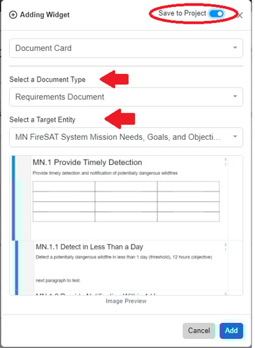 Adding Doc Card Pop Up