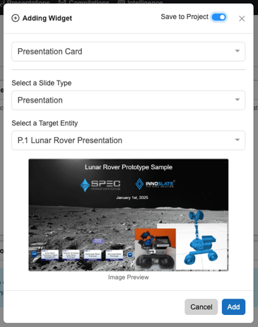 Dashboard_SelectPresentation