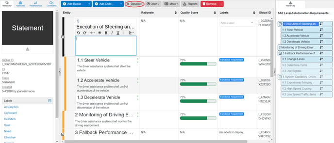 Deselect Docs View