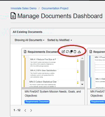 Docs Card Options in AEDW Docs Dash
