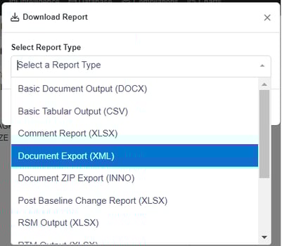 Document Export XML docs view