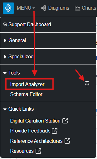 Import Analyzer 4.12 Menu