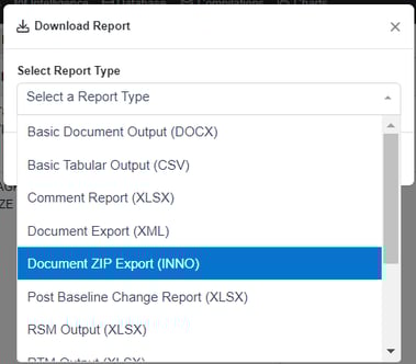 Inno Report Docs view