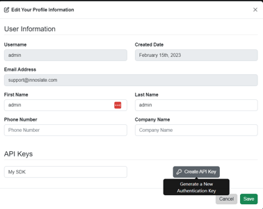 API Key Generation