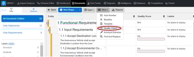 QC Docs view