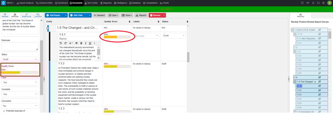 QC Score change docs view