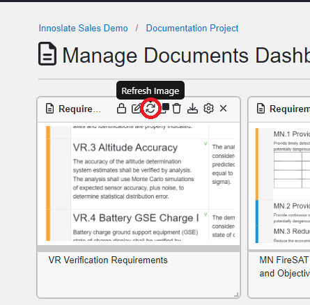 Refresh Image Docs Card Widget