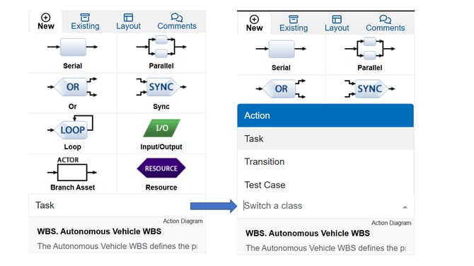 SWitch class diagram leftsidebar
