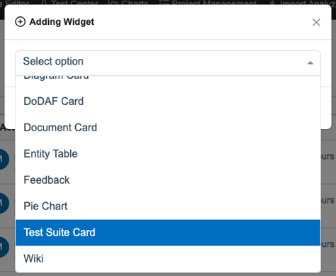 add ts card widget project dashboard 2