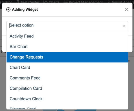 select change request widget