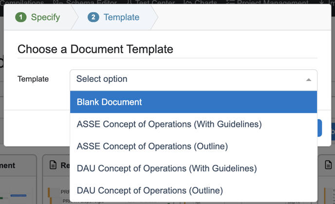 select document template