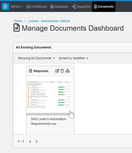 documents dashboard