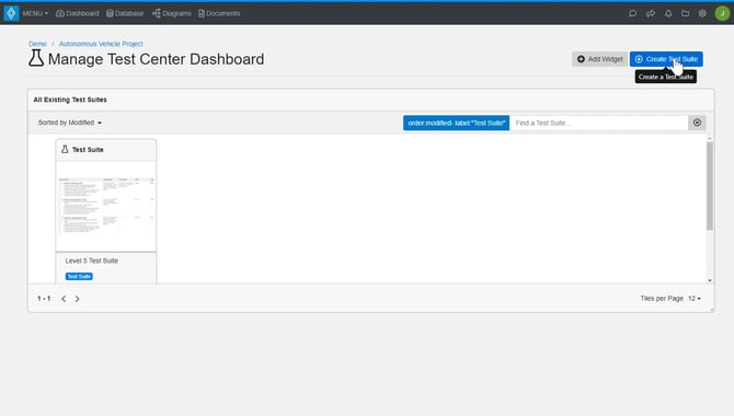 create test suite in test center