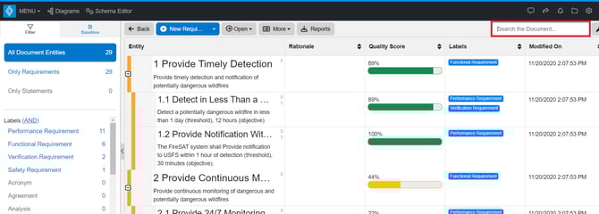 Search Field Docs view