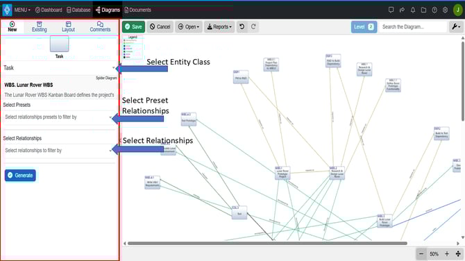 Spider Diagram left sidebar