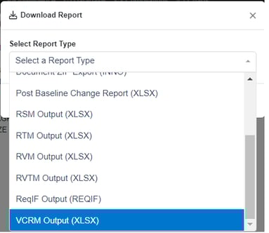VCRM output docs view
