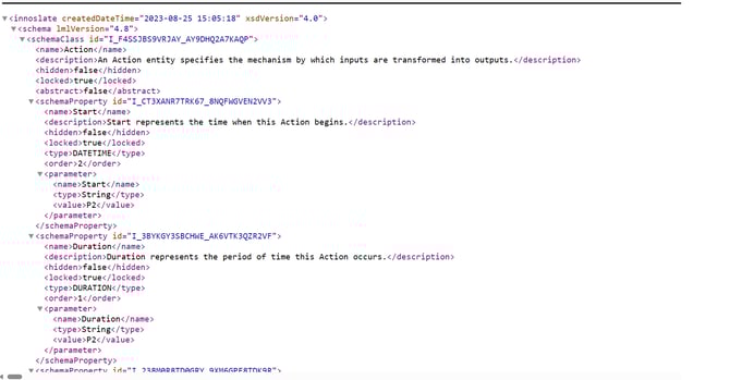 XML snapshot docs view