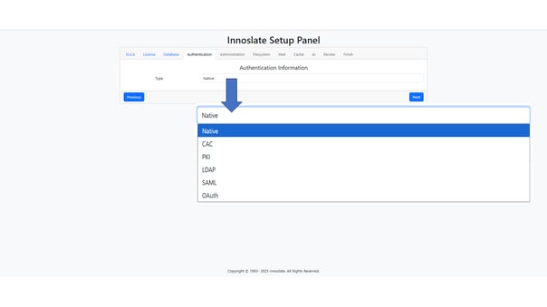 authentication setup