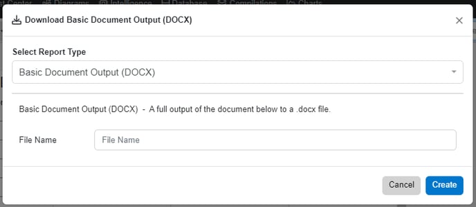 basic document output popup name docs view