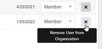 remove user admin dashboard