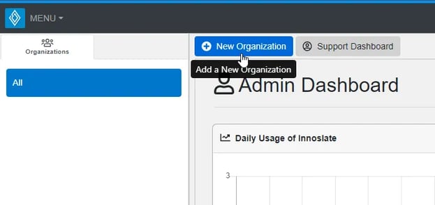 admin dashboard new org 1