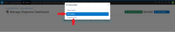 diagrams dashboard widget options