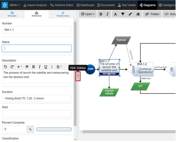 hide sidebar diag view-1