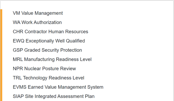 acronym document sample