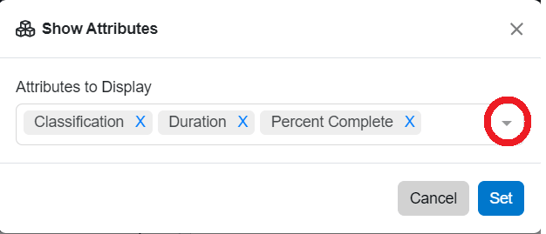 show attributes window settings hierarchy diagram