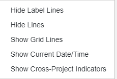 hide/show timeline diagram settings