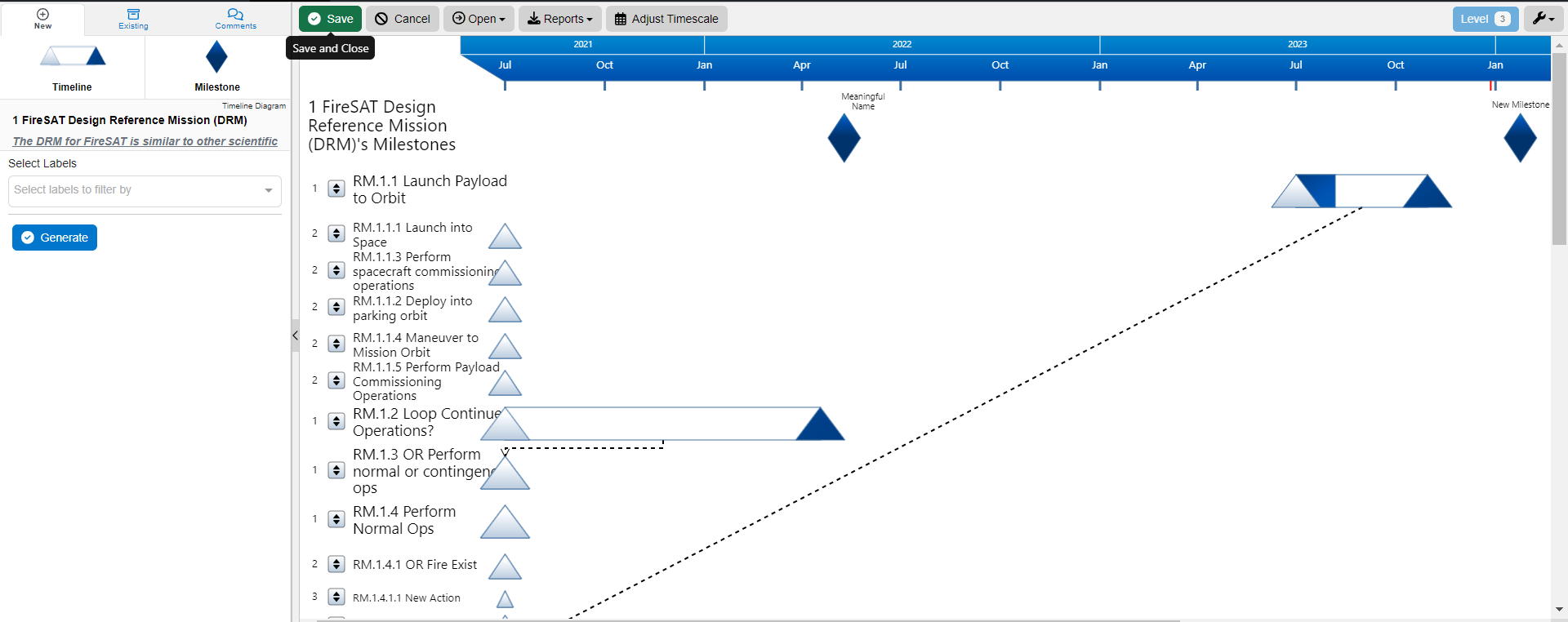 Spec Table Timeline Timeline Diagram