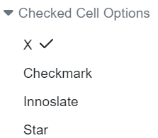 checked cells settings traceability matrix