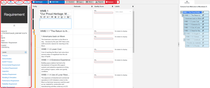 selected entity docs view