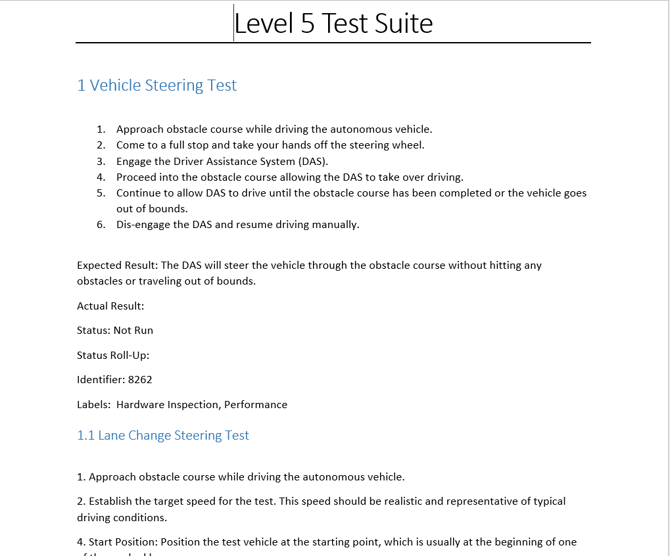 docx report preview test suite view 