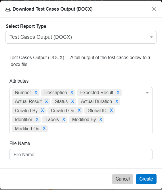 create test case output test suite view