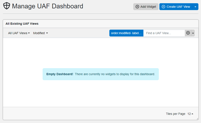 uaf dashboard