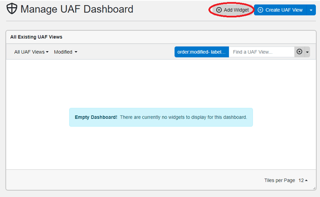 add widget uaf dashboard