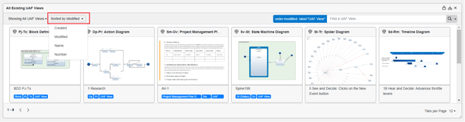 All Existing UAF Views Widget sort