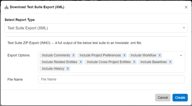 create xml window test suite view