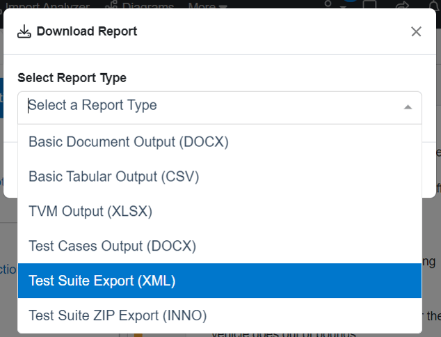 select xml report test suite view