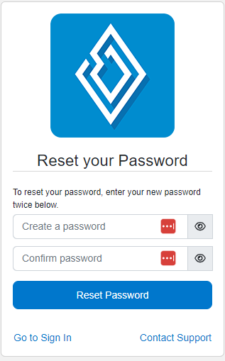 reset password window innoslate