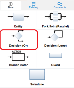 add decision/or construct step 1