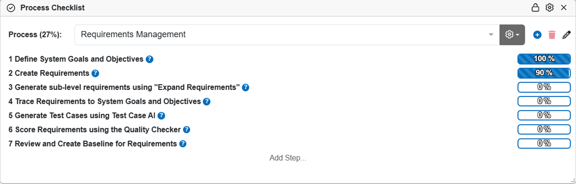 Process Checklist Widget