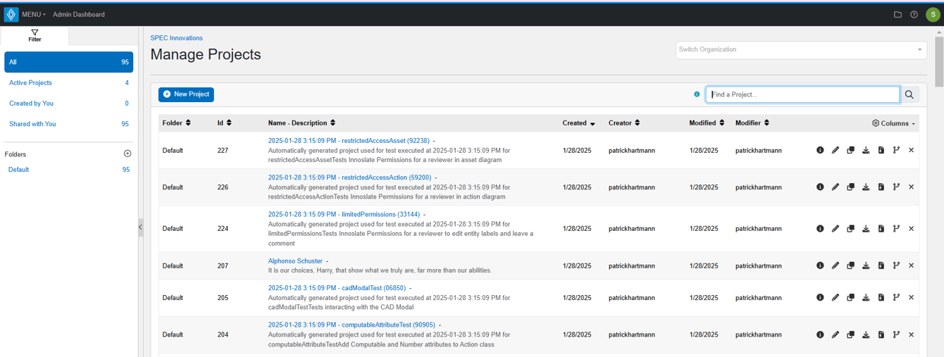 Manage Projects Overview