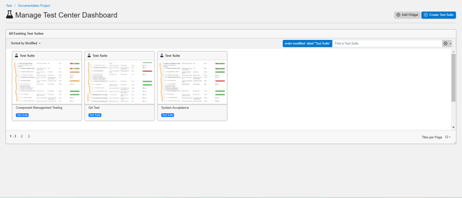 test center dashboard