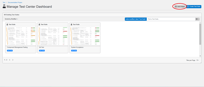 add widget to test center dashboard