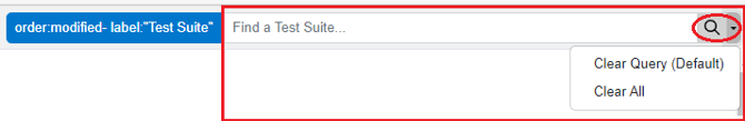search field all existing test suite widget test center