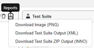 test suite card reports icon